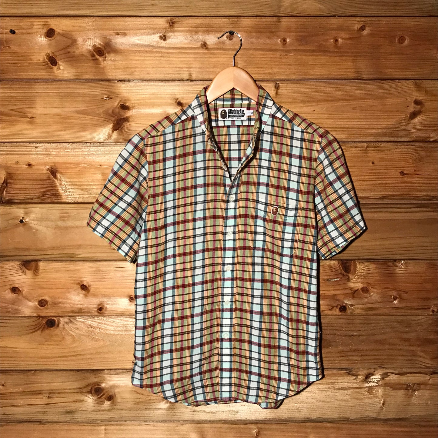 Bape, A Bathing Ape Plaid Tartan button up shirt