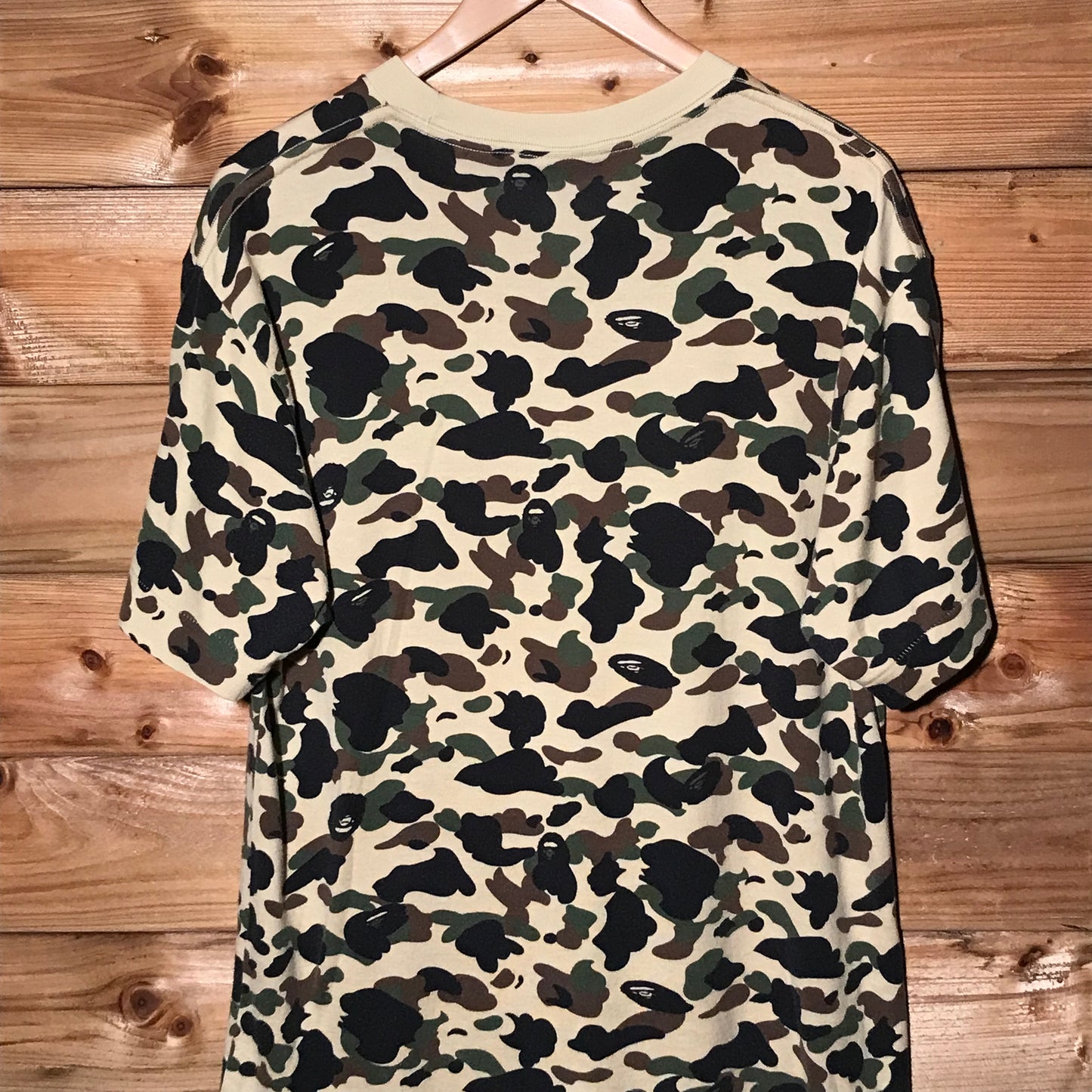 Bape, A Bathing Ape Yellow Camo AOP t shirt