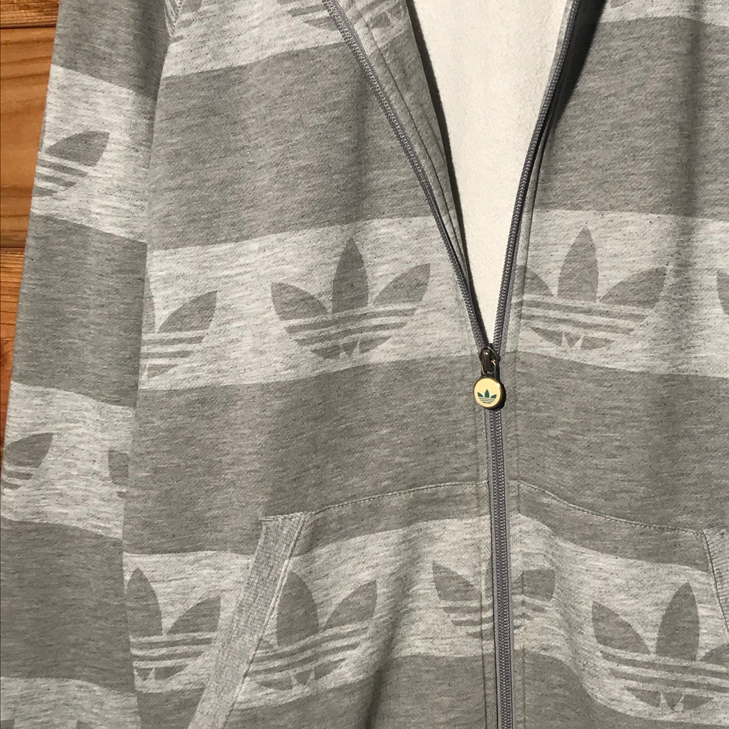 Adidas Trefoil Repeat Striped zip up hoodie