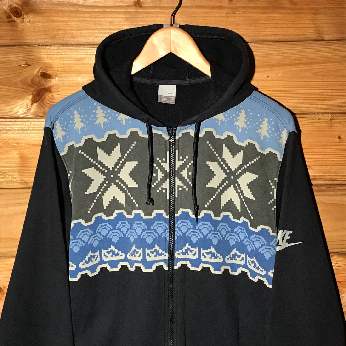 2005 Nike Christmas Pattern zip up hoodie