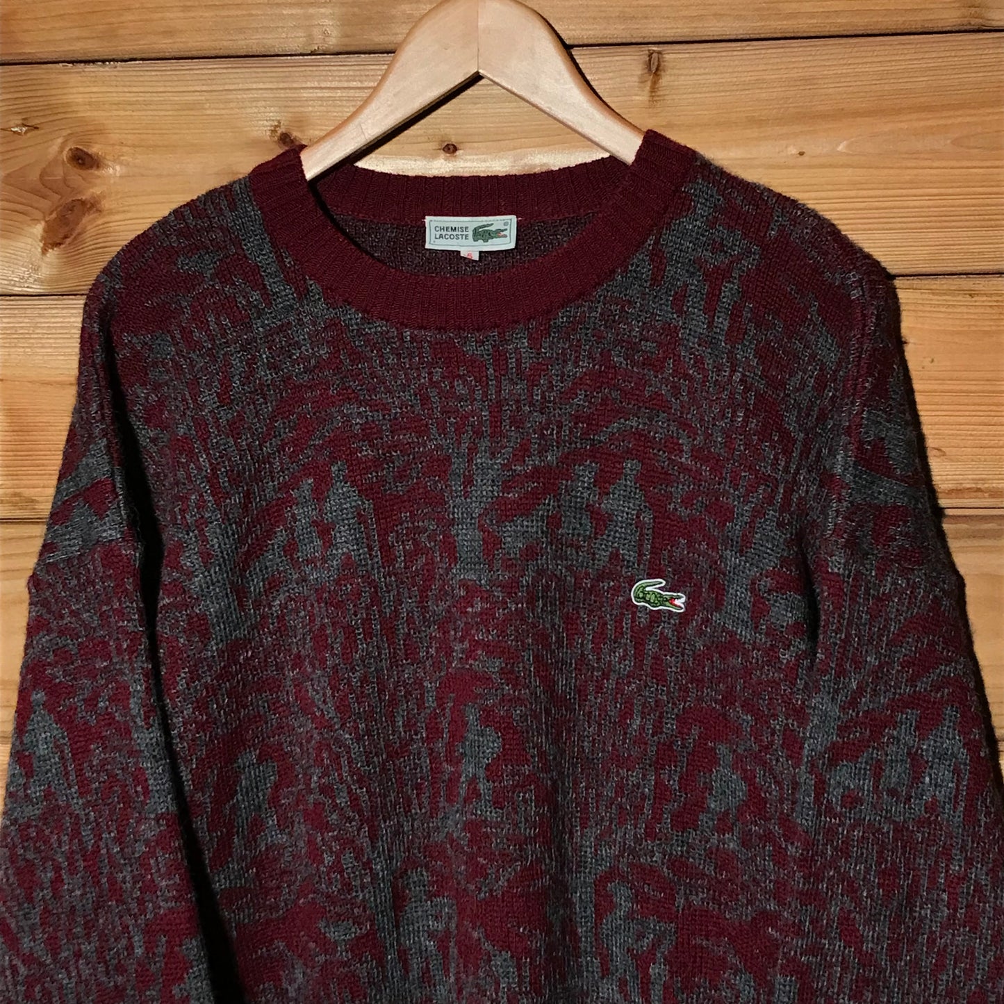 90s Lacoste Abstract Tree AOP knit sweatshirt