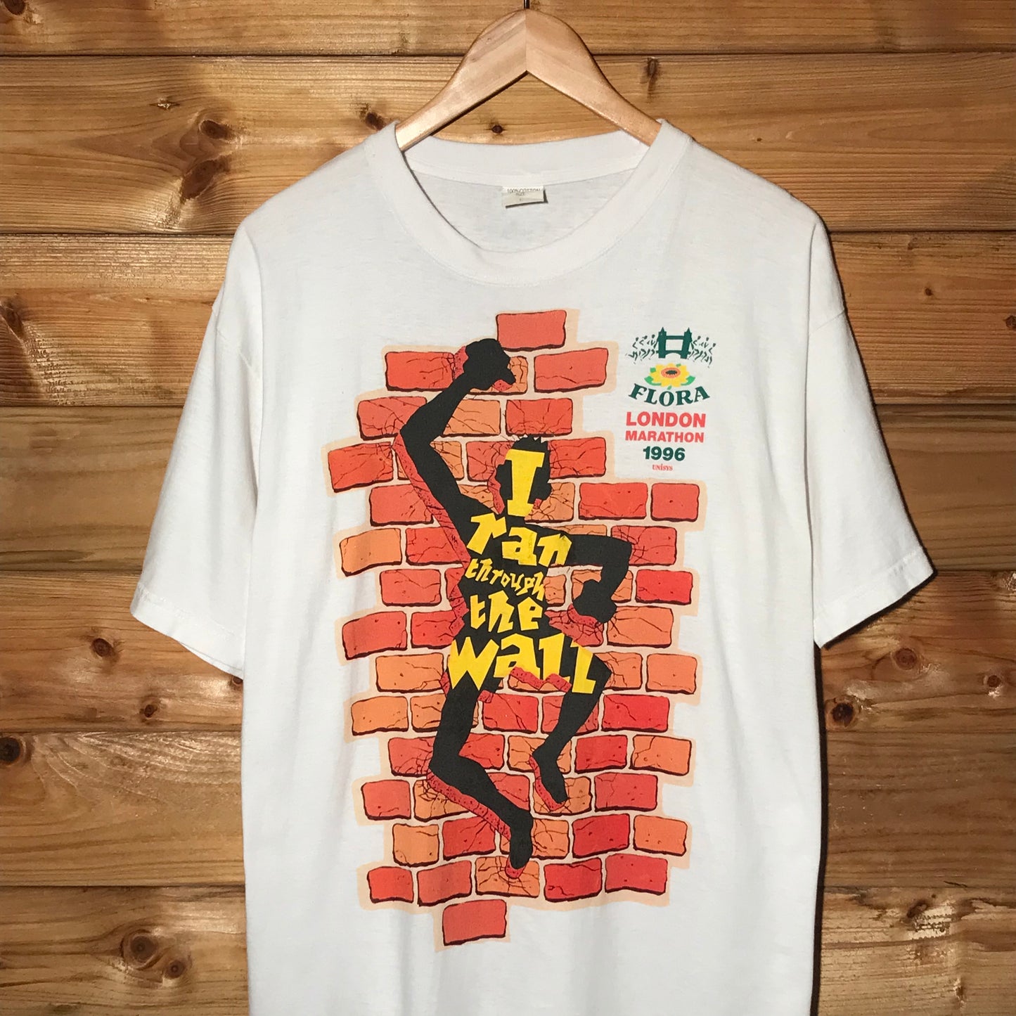 1996 Flora London Marathon I Ran Through The Wall t shirt