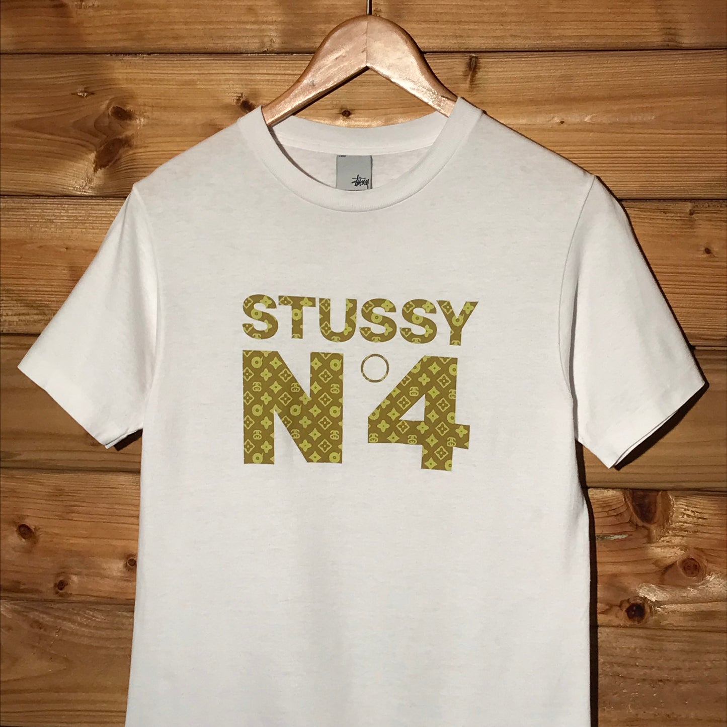 Stüssy N4 Louis Vuitton Monogram Parody Centre Spellout t shirt