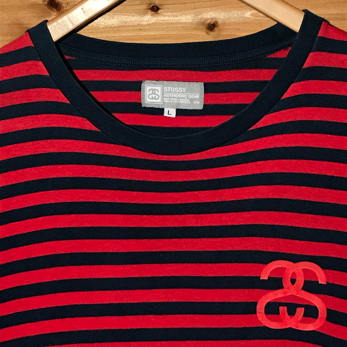 Stüssy Tonal Script Spellout Striped t shirt