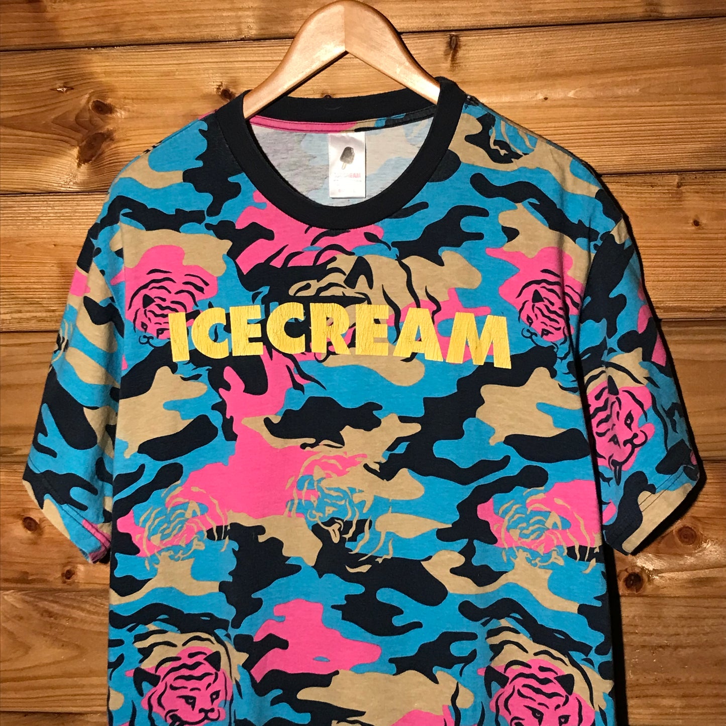 ICECREAM Tiger Camo Spellout t shirt