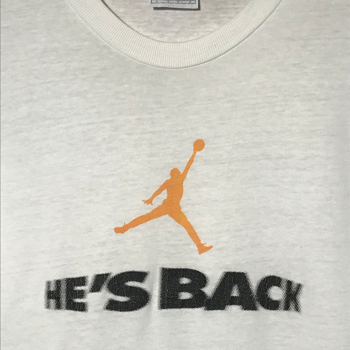 90s Nike Air Jordan He's Back Centre Spellout t shirt