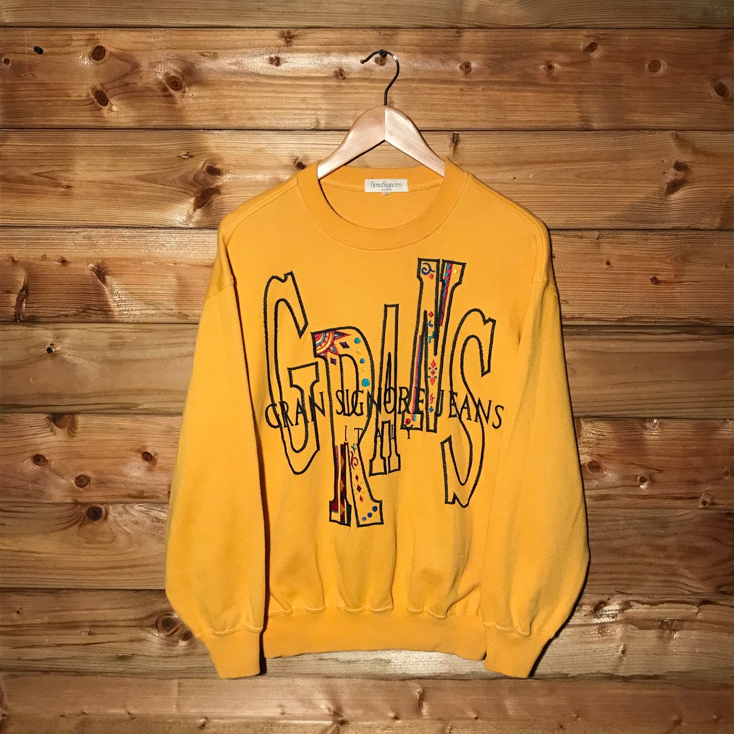 90s Gran Signore Jeans Centre Spellout sweatshirt