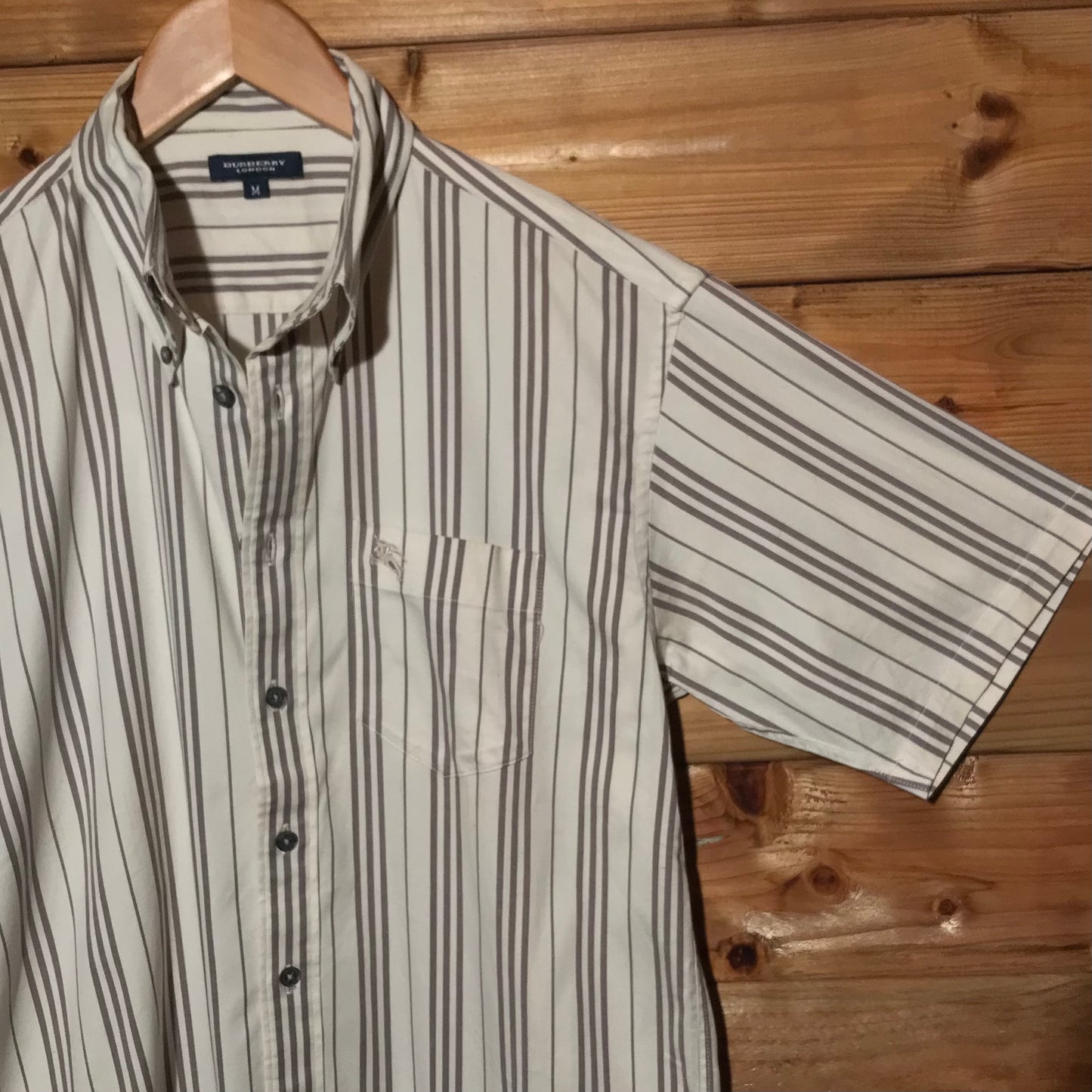 Burberry Nova Stripe Pattern short sleeve button up shirt