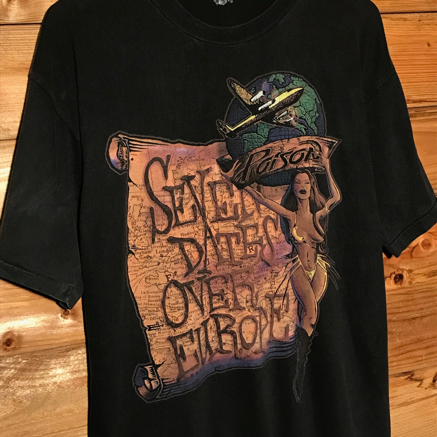 1993 Poison Seven Dates Over Europe Tour t shirt