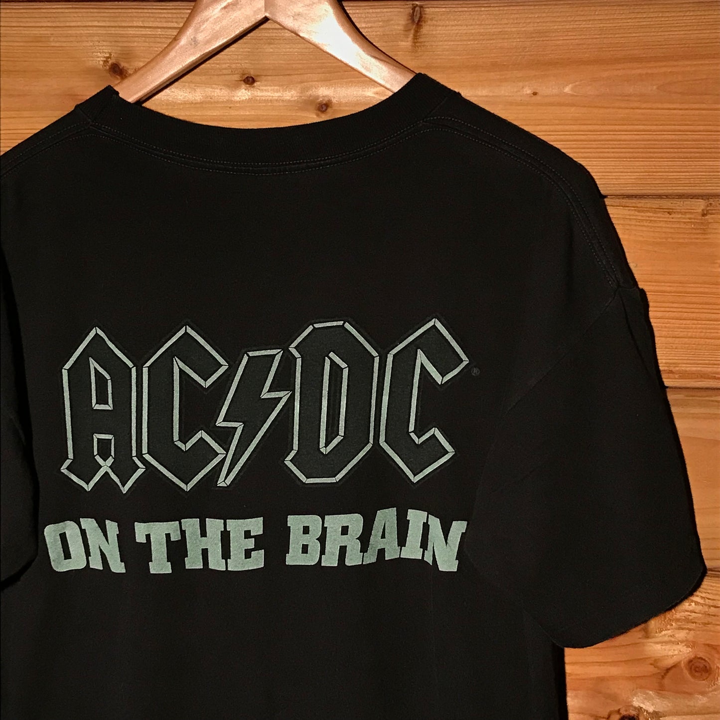 1994 AC/DC On The Brain Skull Centre Spellout t shirt