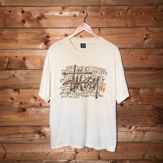 Stüssy Layered Repeat Centre Script Spellout t shirt