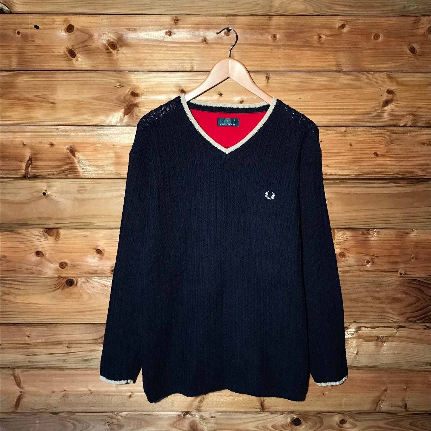 90s Fred Perry cable knit sweatshirt