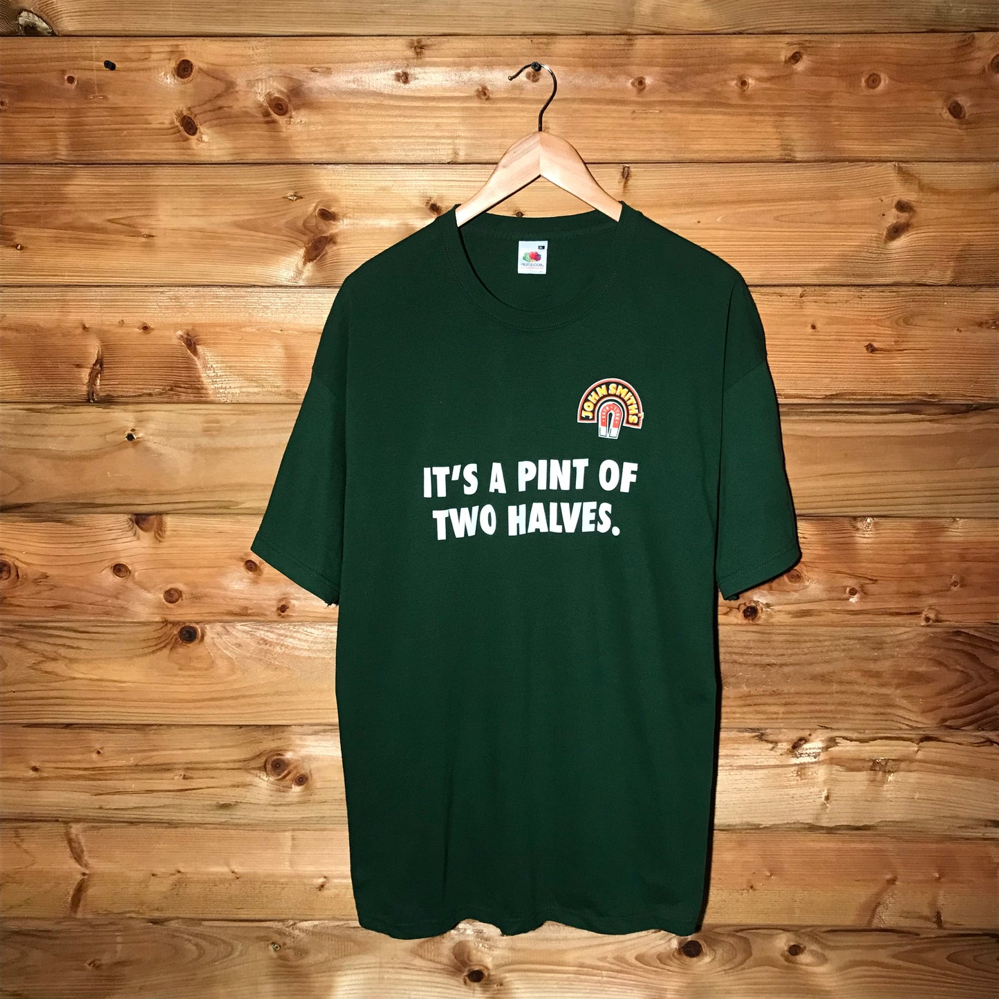 John Smith's It's A Pint Of Two Halves Spellout Promo t shirt