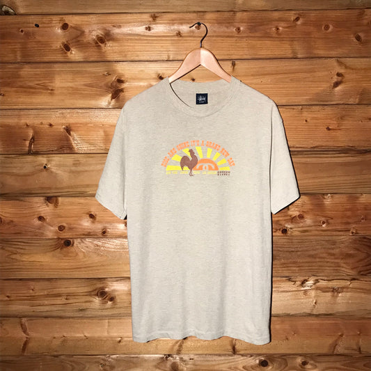 Stüssy Rise and Shine Sunrise Arc Spellout t shirt