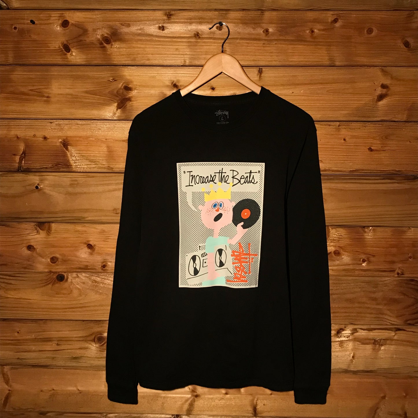 Stüssy Increase The Beats Cartoon DJ long sleeve t shirt