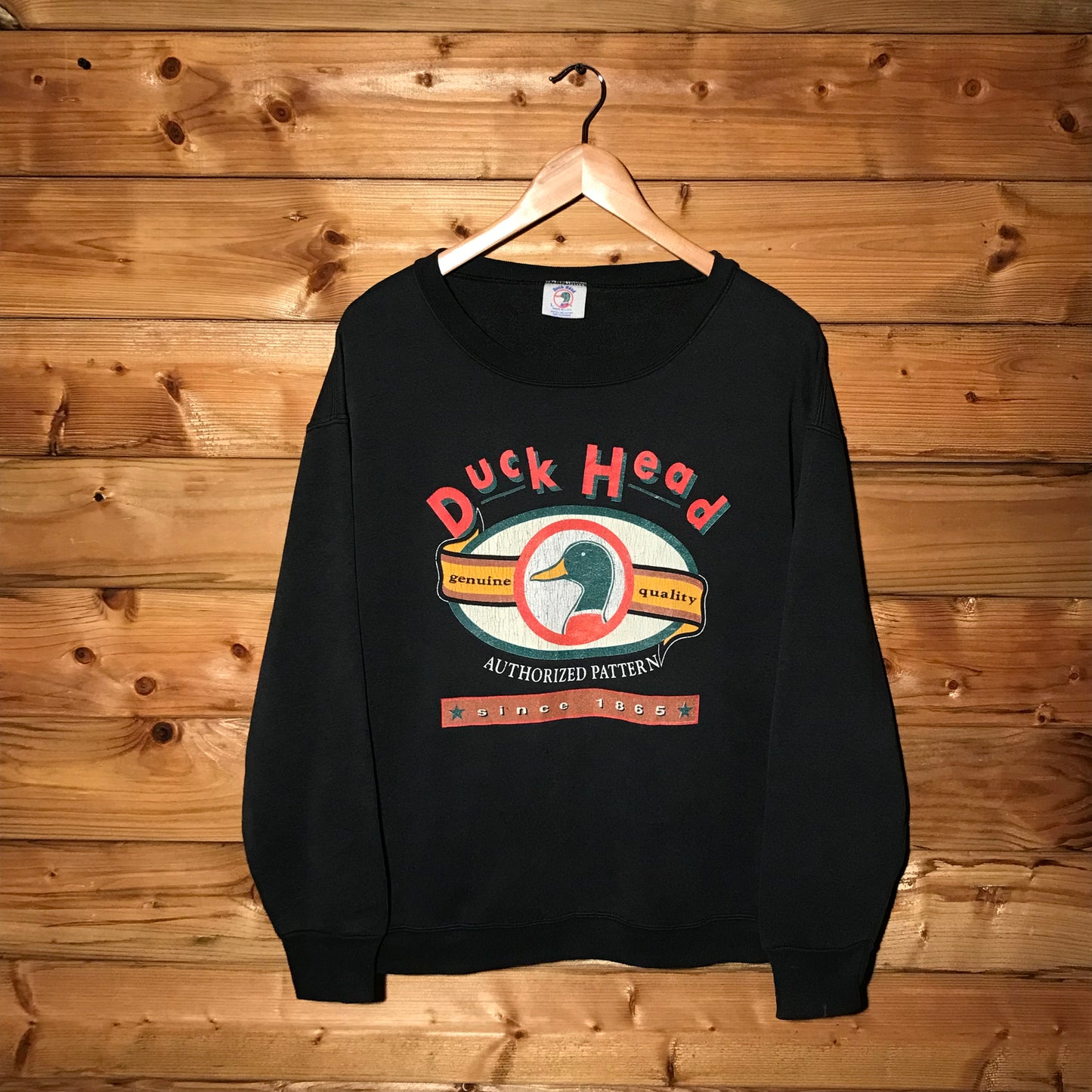 90s Duck Head Authorized Pattern Spellout sweatshirt