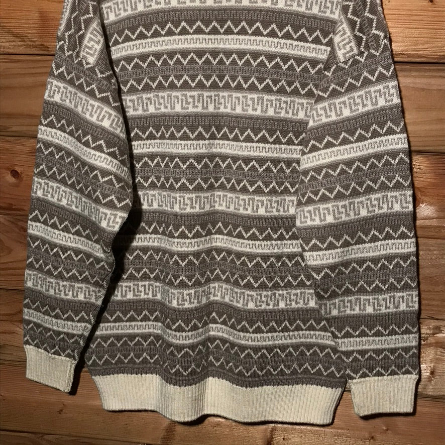 90s Burberry Golf Landscape Design Centre Spellout knit sweatshirt
