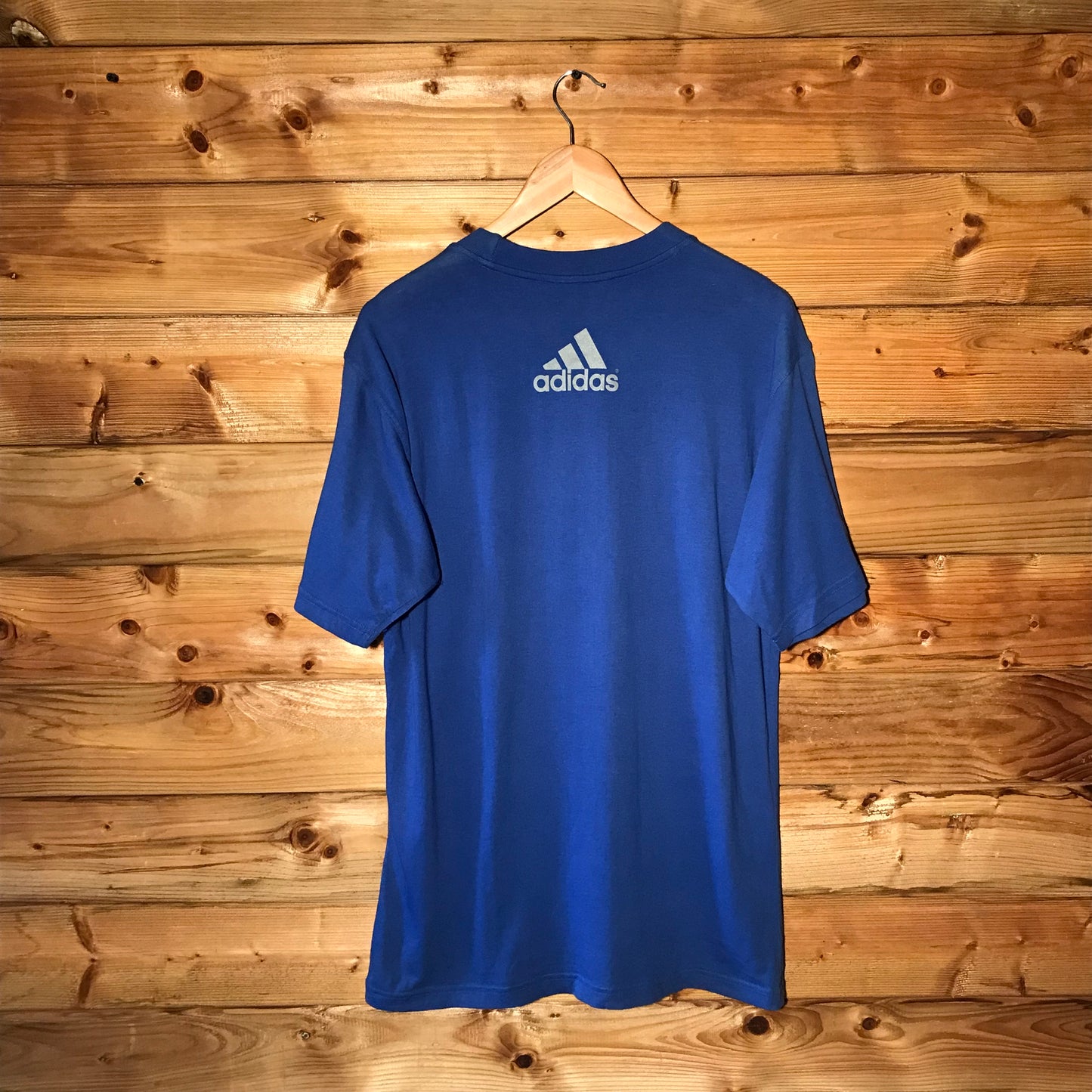 90s Adidas 3D Centre Striped Logo t shirt