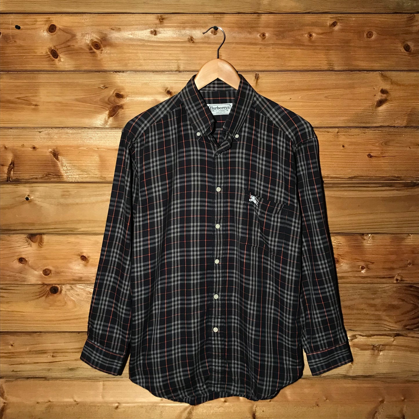 90s Burberry Nova Check Pattern long sleeve button up shirt