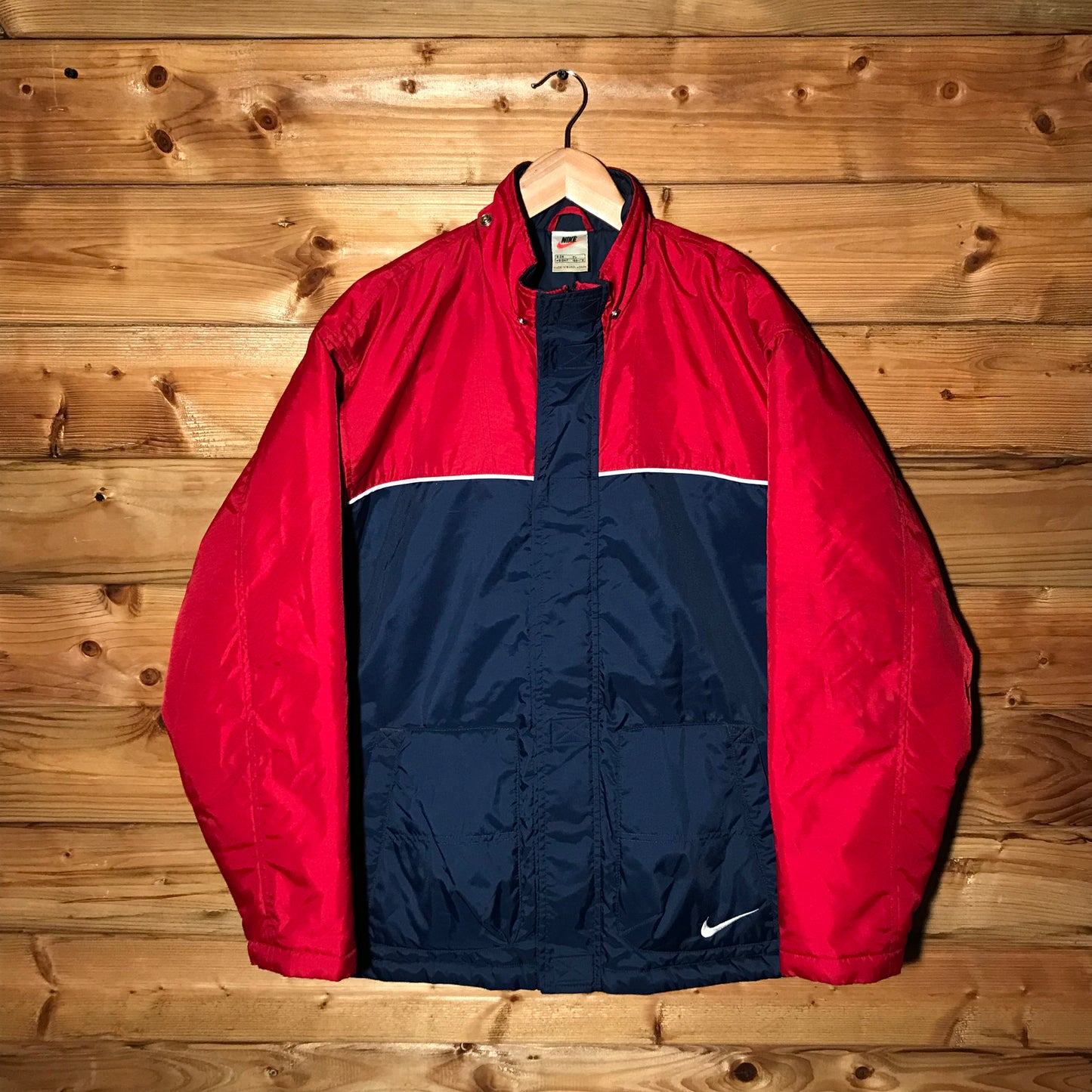 90s Nike Piping Split Double Swoosh down jacket