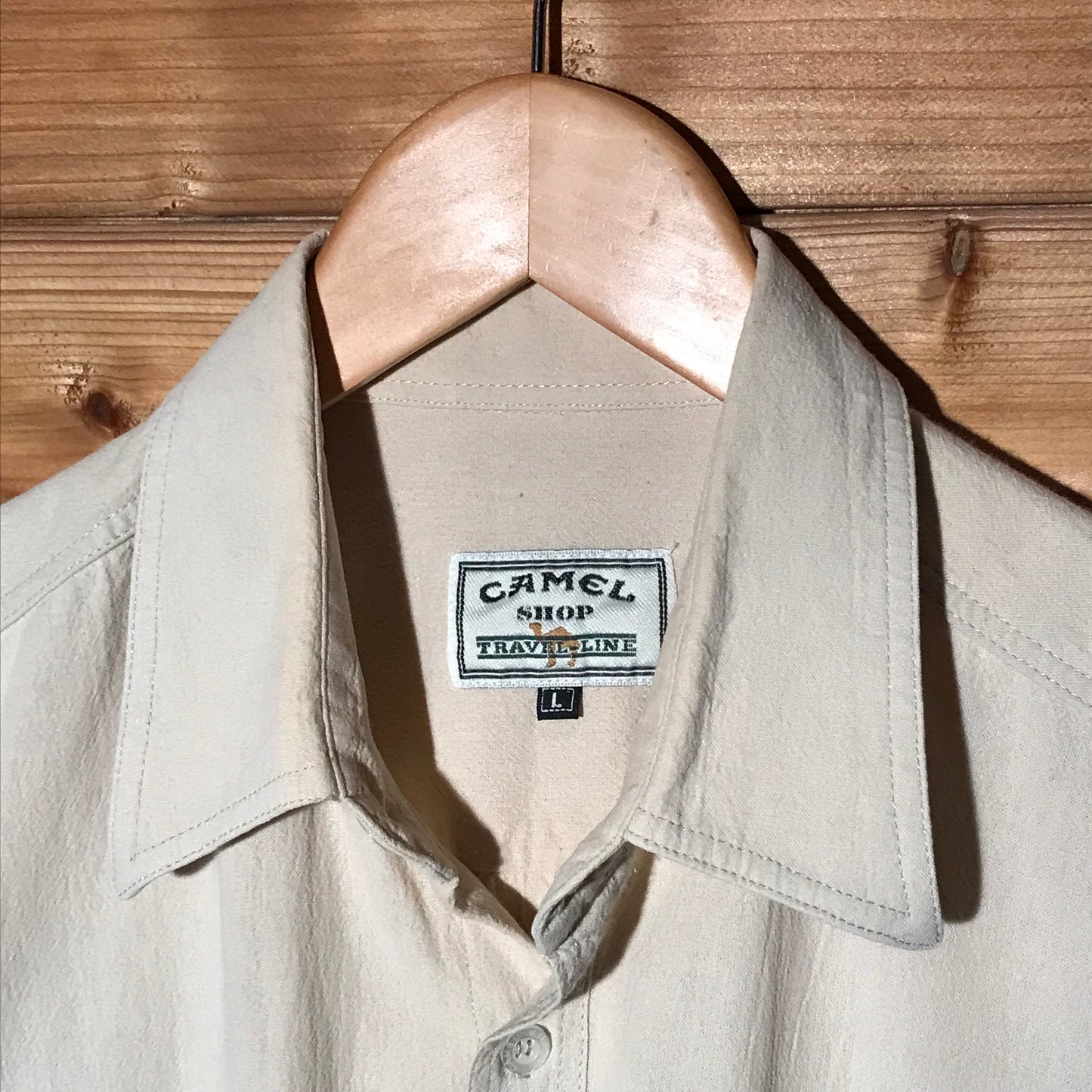 90s Camel Travel Line Trophy Adventure Wear button up shirt