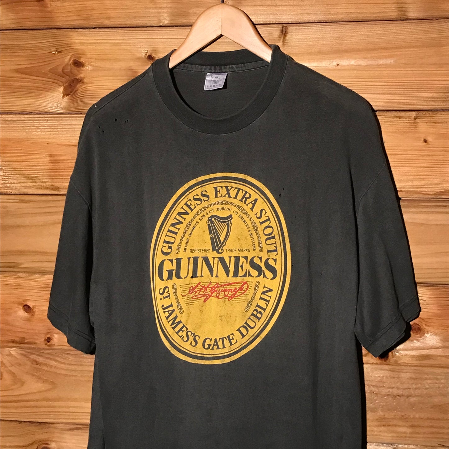 90s Guinness Extra Stout Harp Stamp Promo t shirt