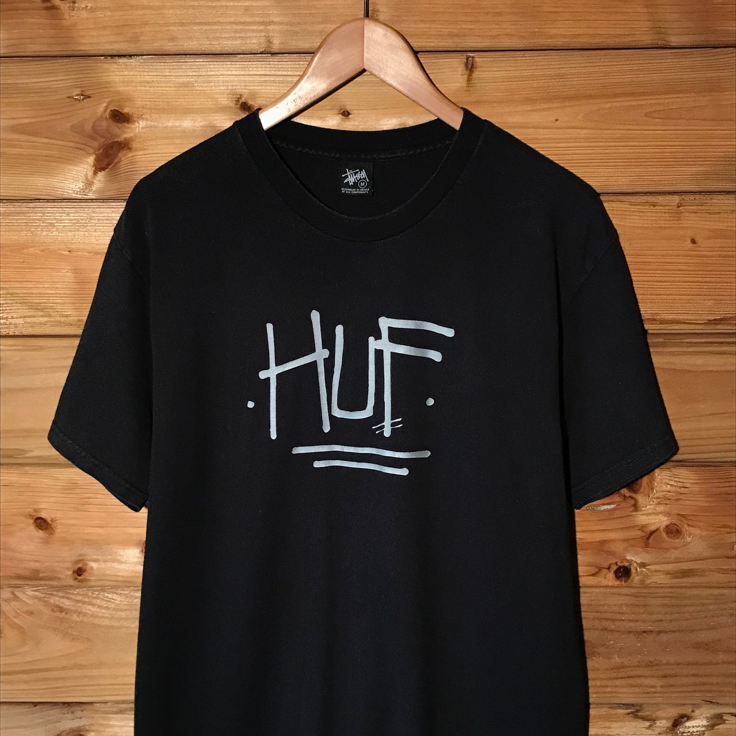 2006 Stüssy x HUF Centre Script Spellout t shirt