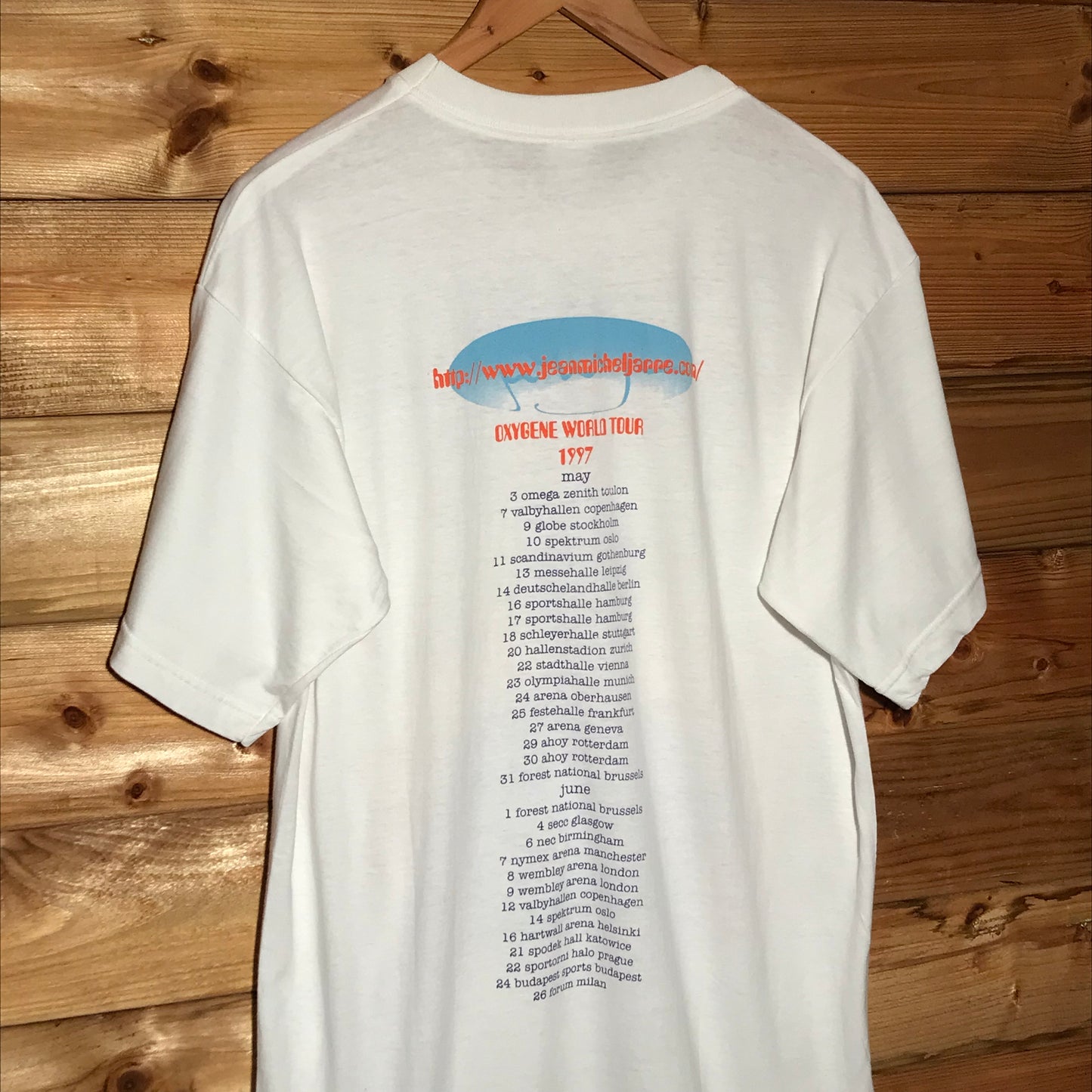 1997 Jean Michel Jarre Oxygene World Tour t shirt