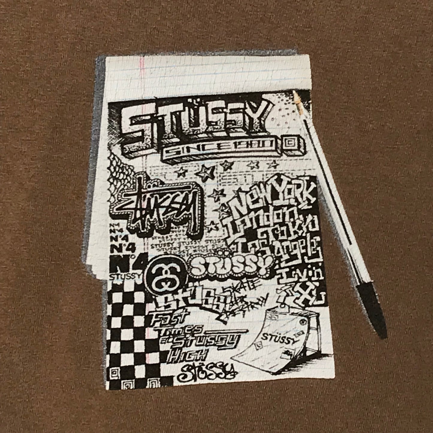 Stüssy Notepad Sketch Spellouts t shirt