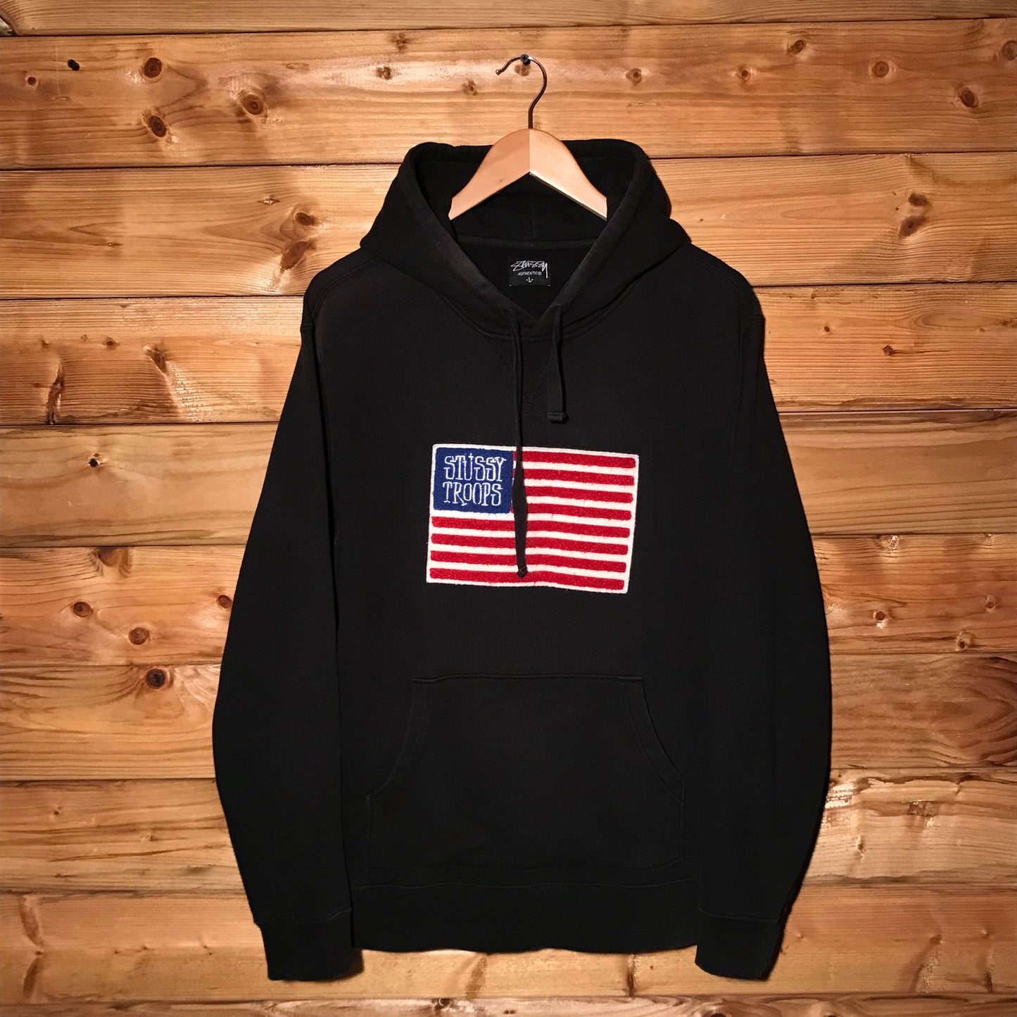 Stüssy Troops USA Flag Patch hoodie