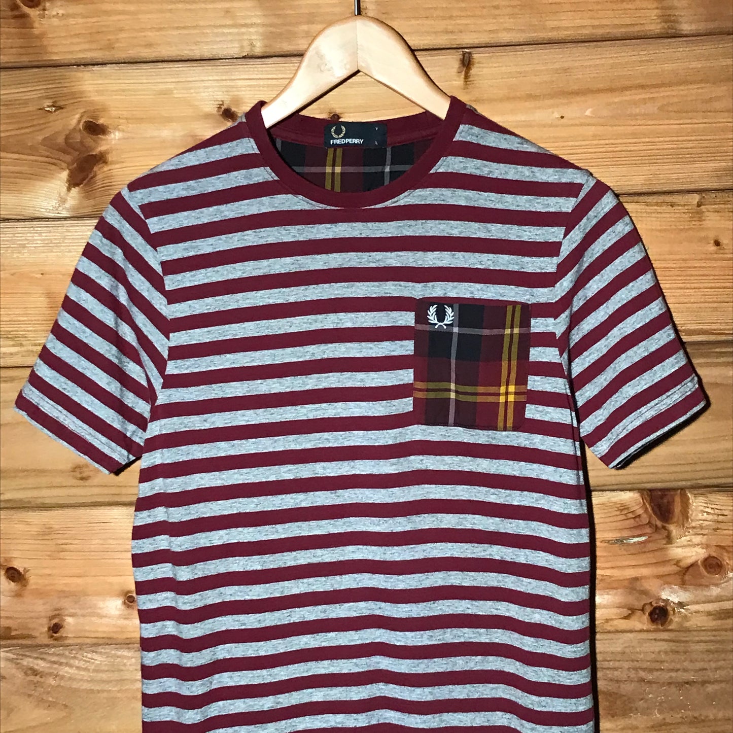 Fred Perry Tartan Pocket Striped t shirt