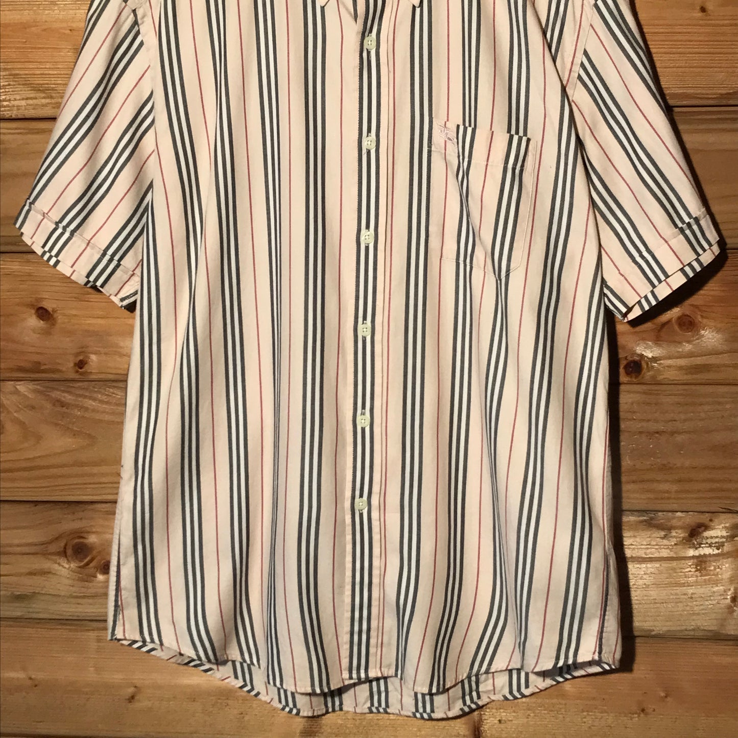 Burberry Nova Stripe Pattern short sleeve button up shirt