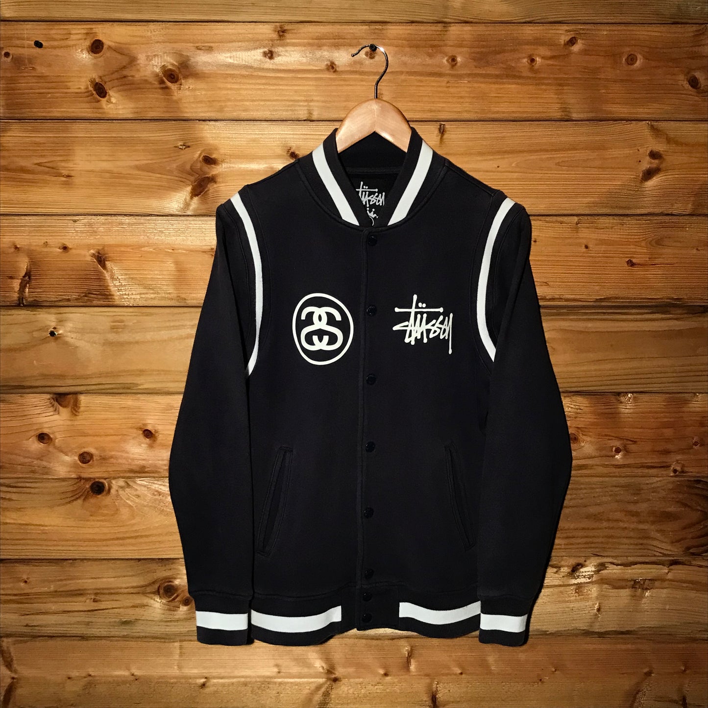 Stüssy World Tour Double Spellout varsity jacket