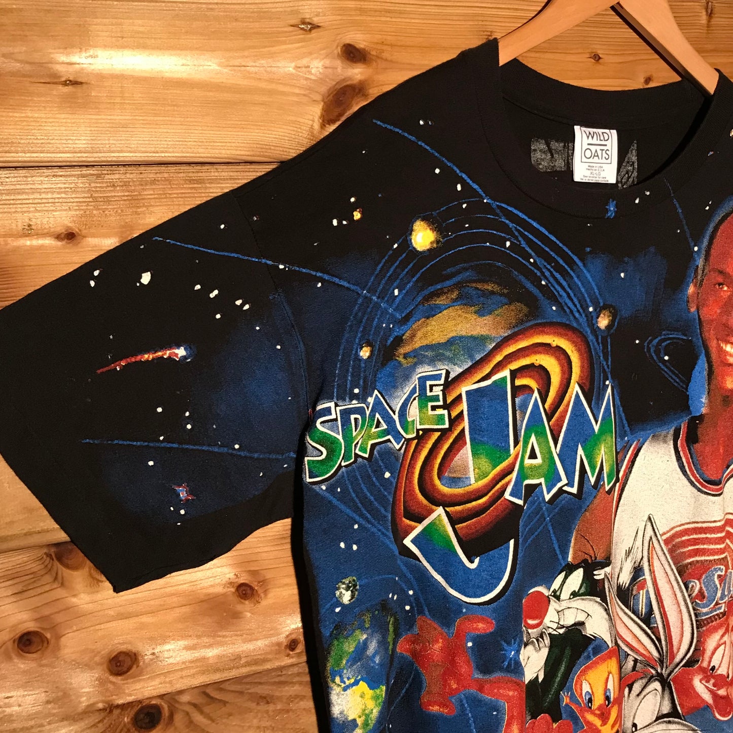 1995 REPRINT Looney Tunes Space Jam Movie Promo AOP t shirt