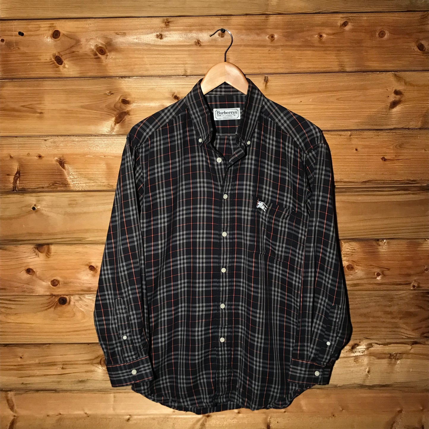 90s Burberry Nova Check Pattern long sleeve button up shirt