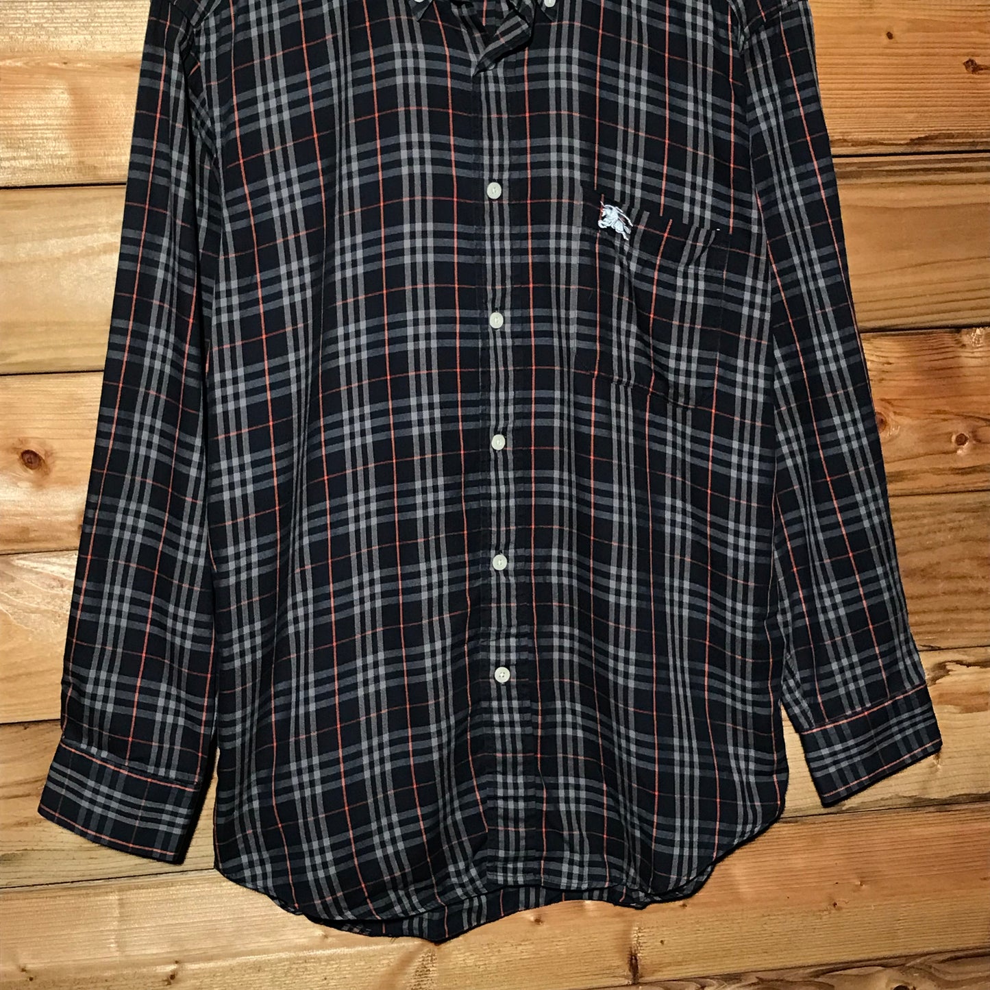 90s Burberry Nova Check Pattern long sleeve button up shirt