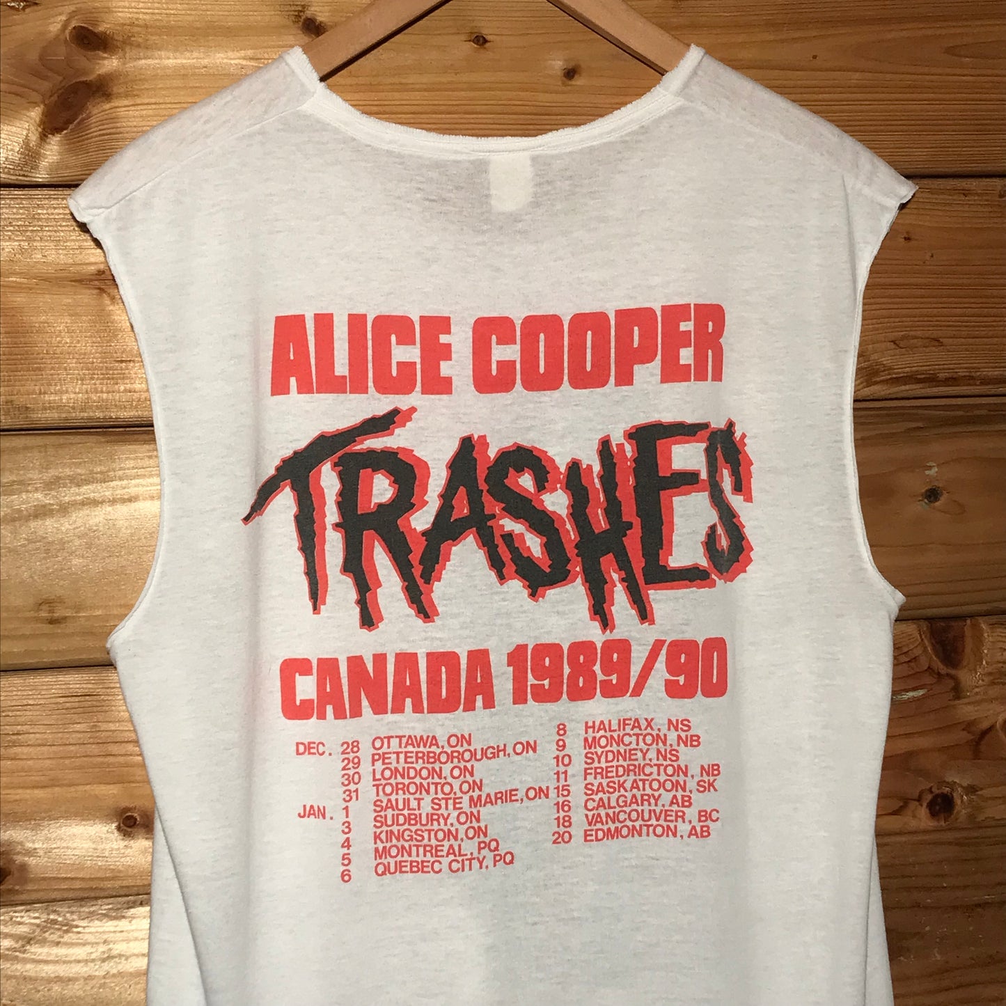 1989 Alice Cooper Trashes Canada Tour tank top t shirt