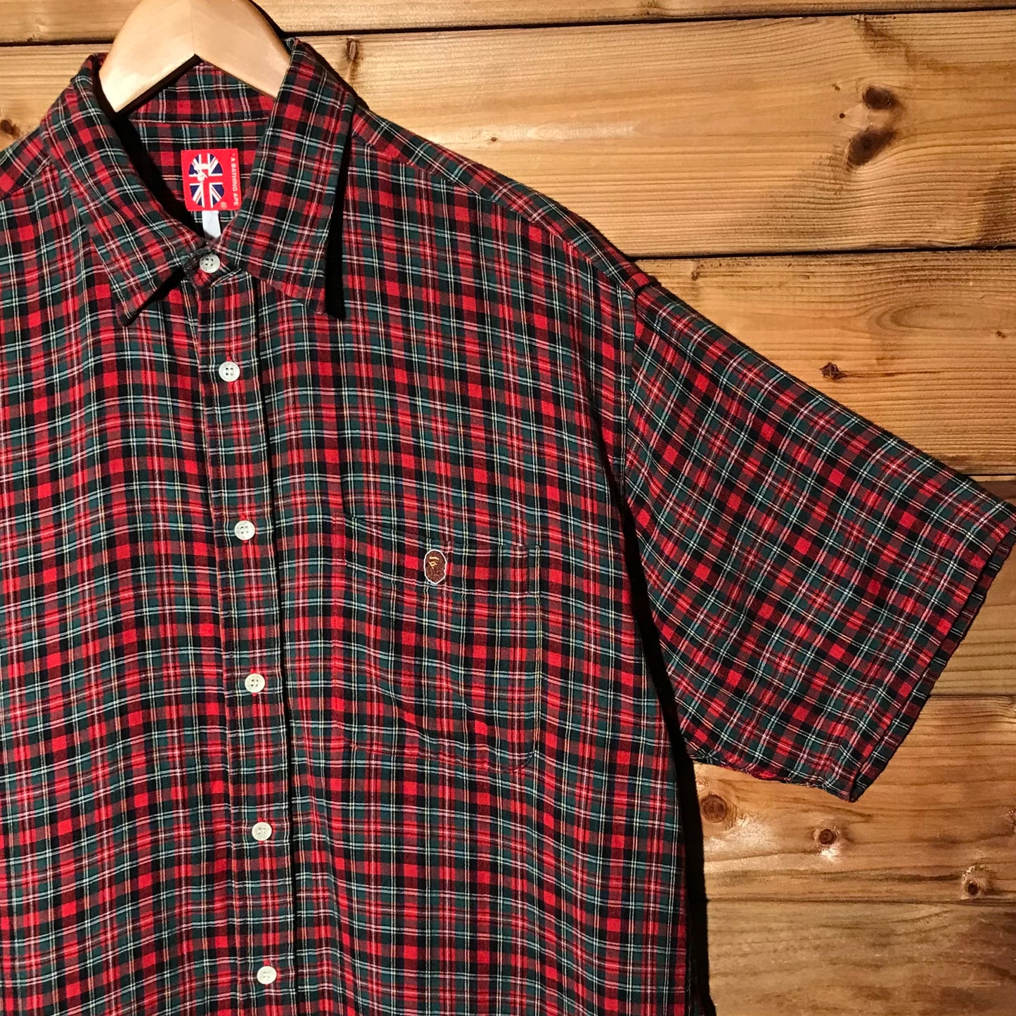 Bape, A Bathing Ape Plaid Tartan button up shirt