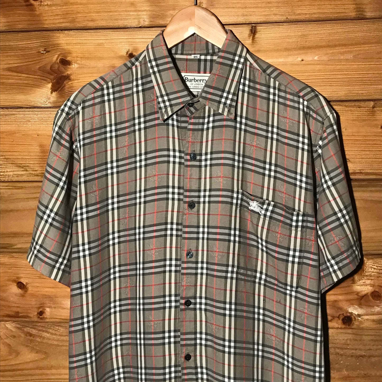 90s Burberry Nova Check Pattern button up shirt