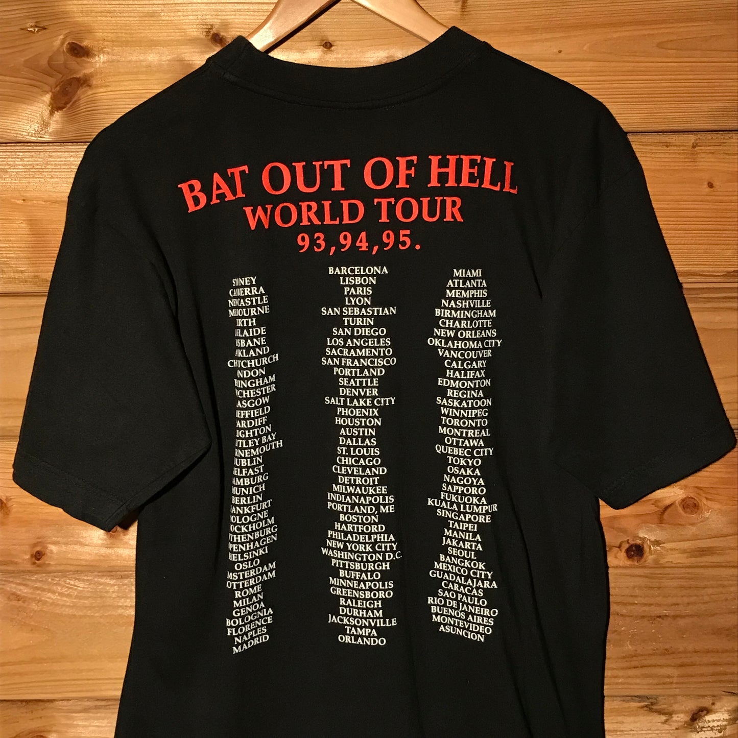 1993 Meat Loaf Bat Out Of Hell World Tour t shirt