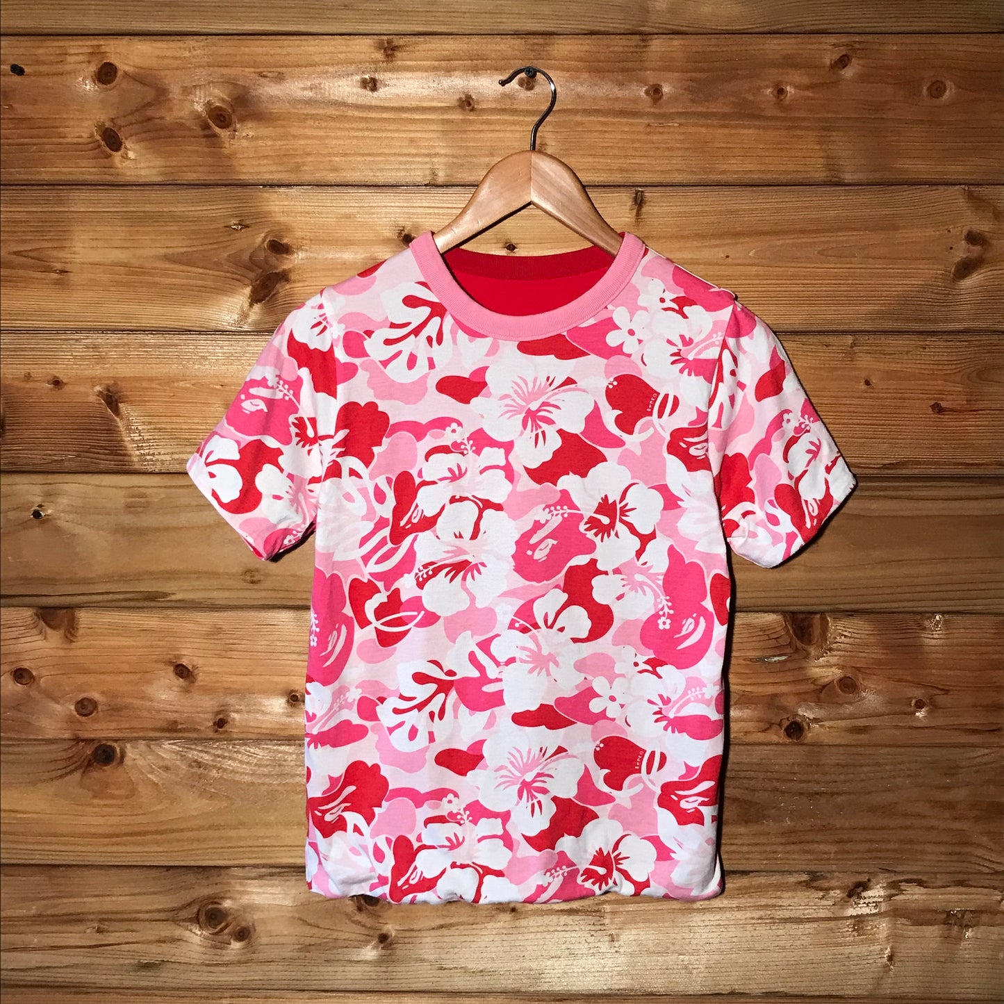 Bape, A Bathing Ape Reversible Floral Camo t shirt