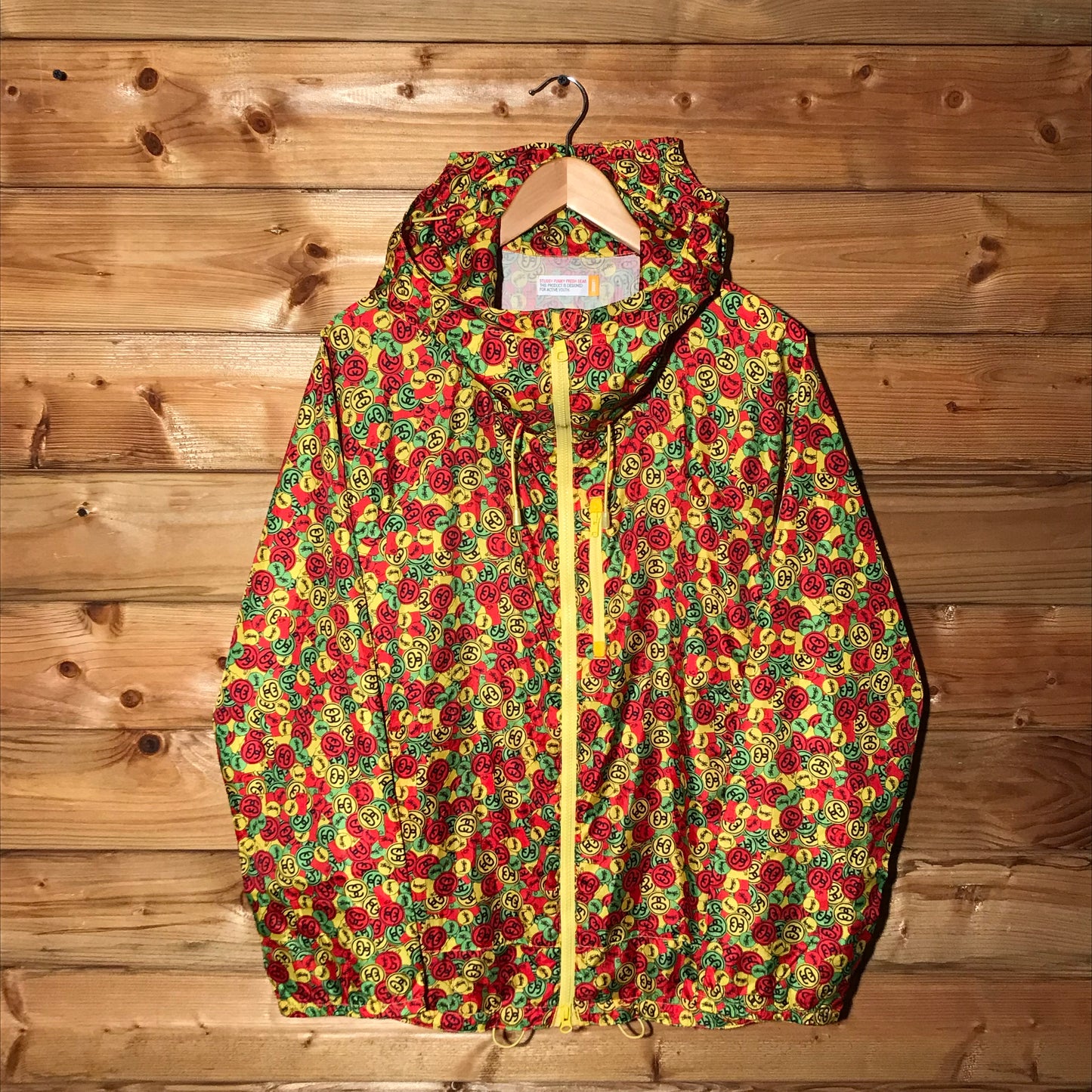 Stüssy Rasta Dollar Link Logo AOP windbreaker jacket