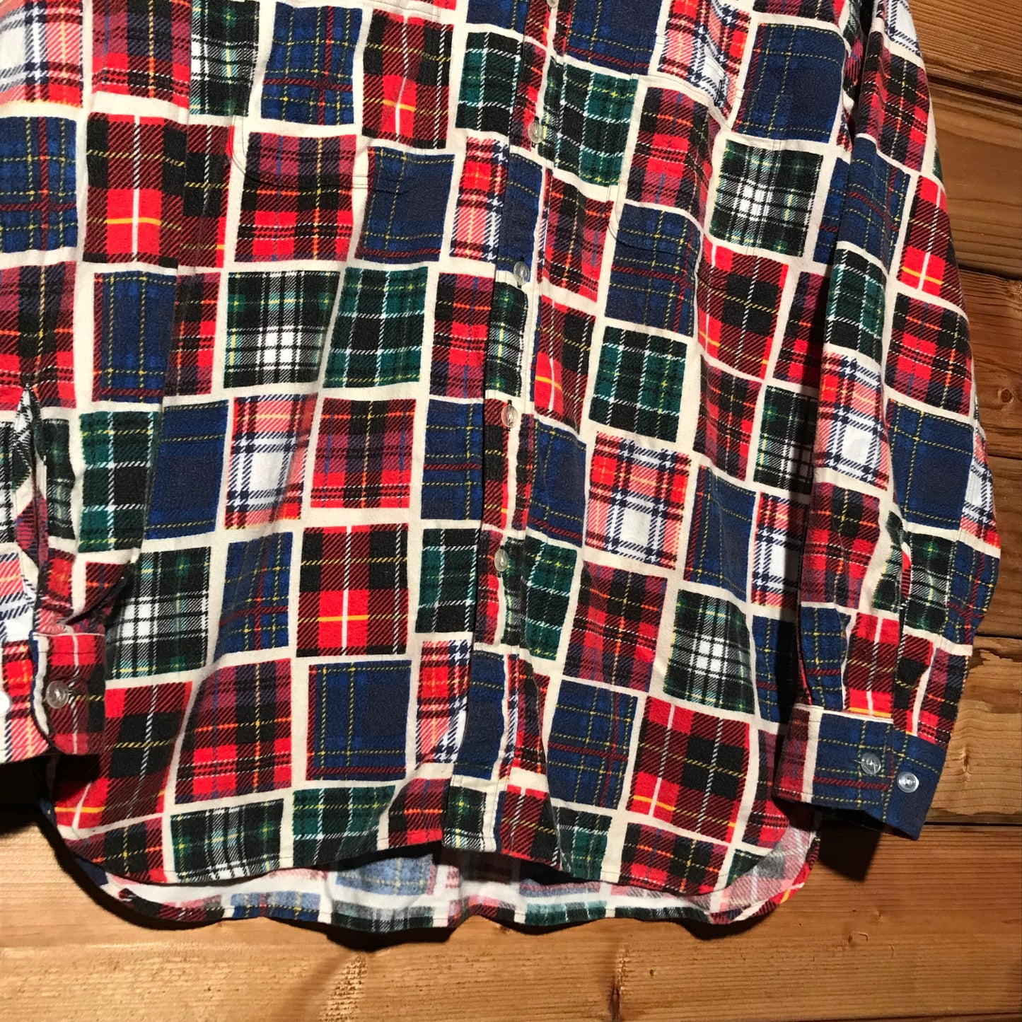 Beams Plaid Tartan Squared button up overshirt