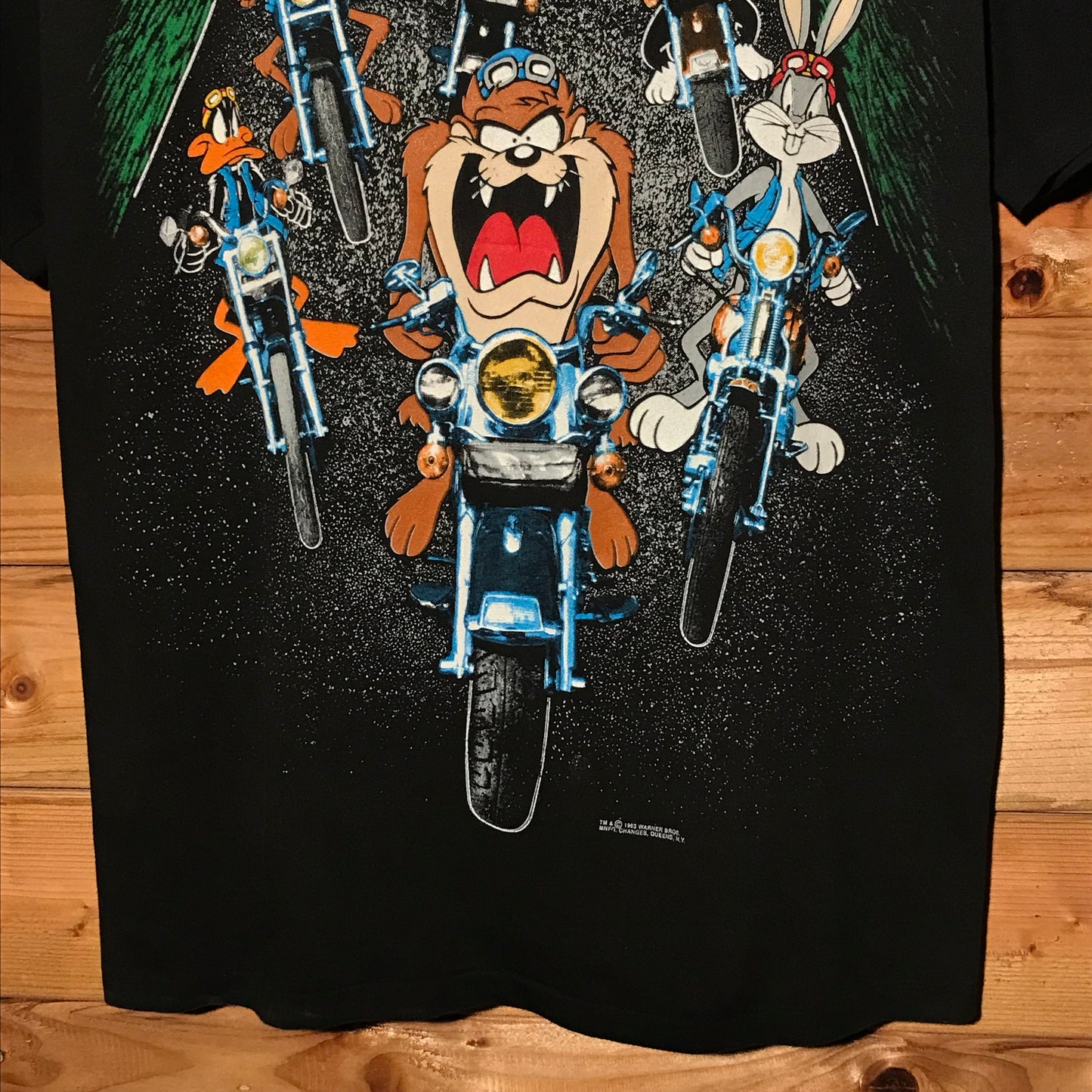 1993 Looney Tunes Motorbike Road Double Sided t shirt