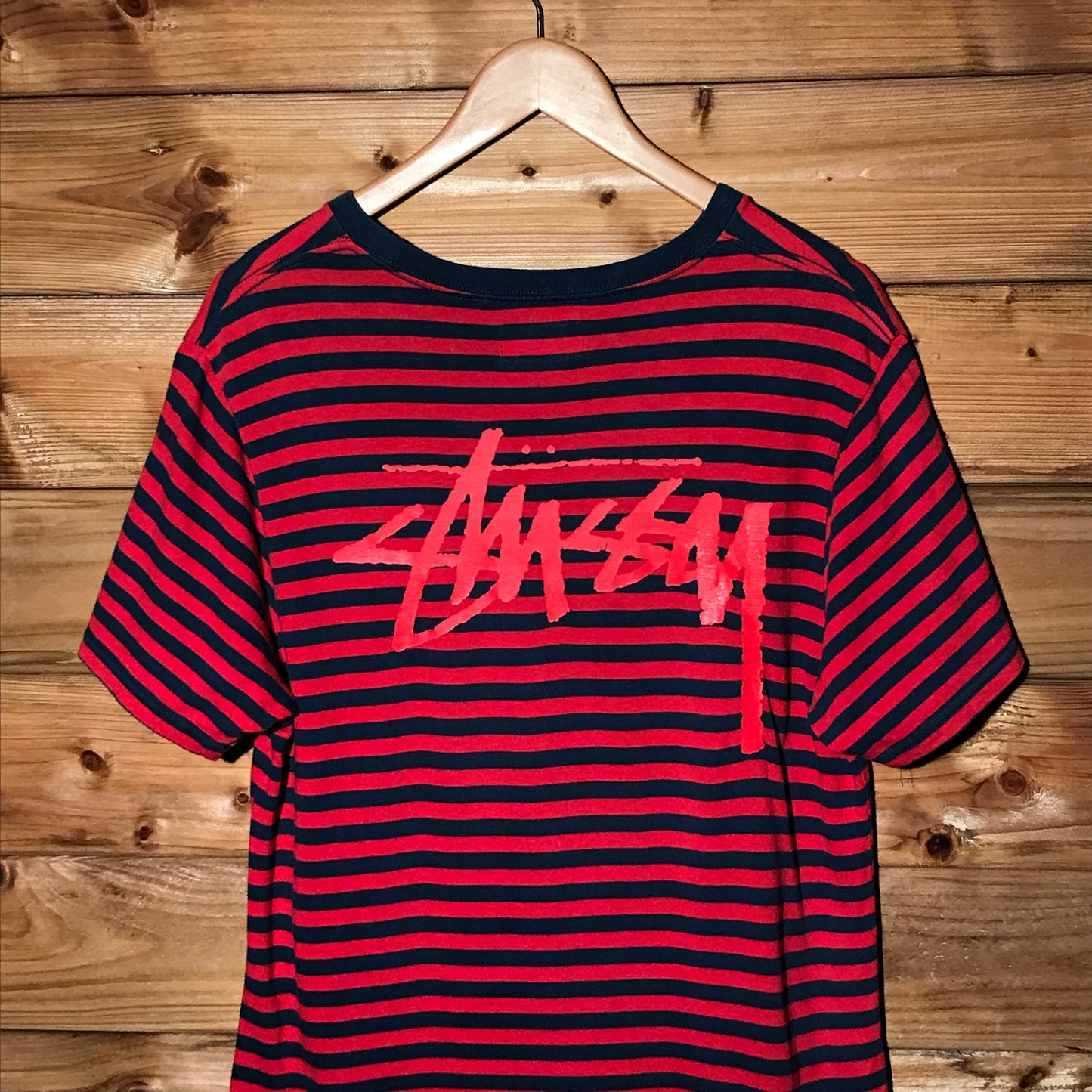 Stüssy Tonal Script Spellout Striped t shirt