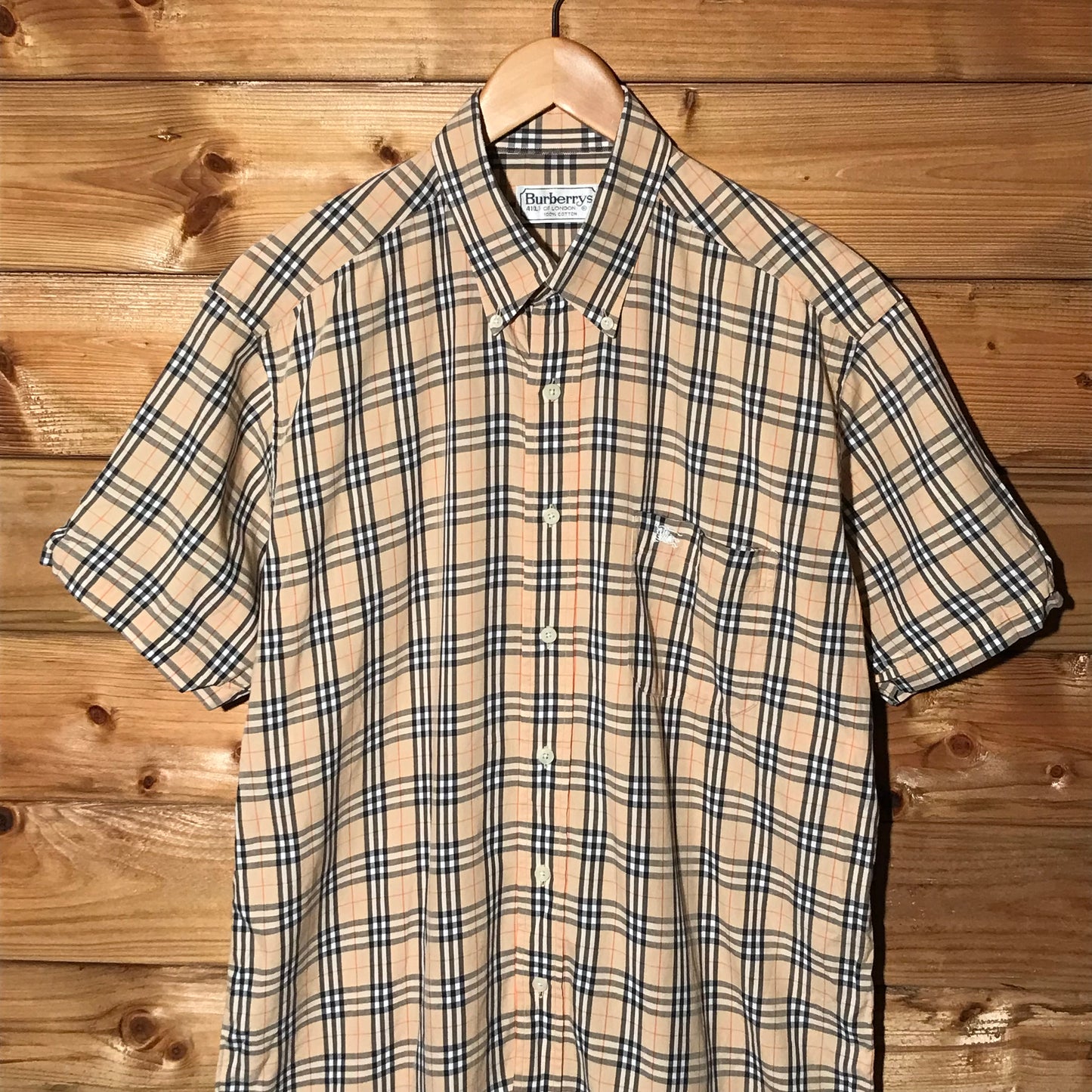 90s Burberry Nova Check Pattern short sleeve button up shirt