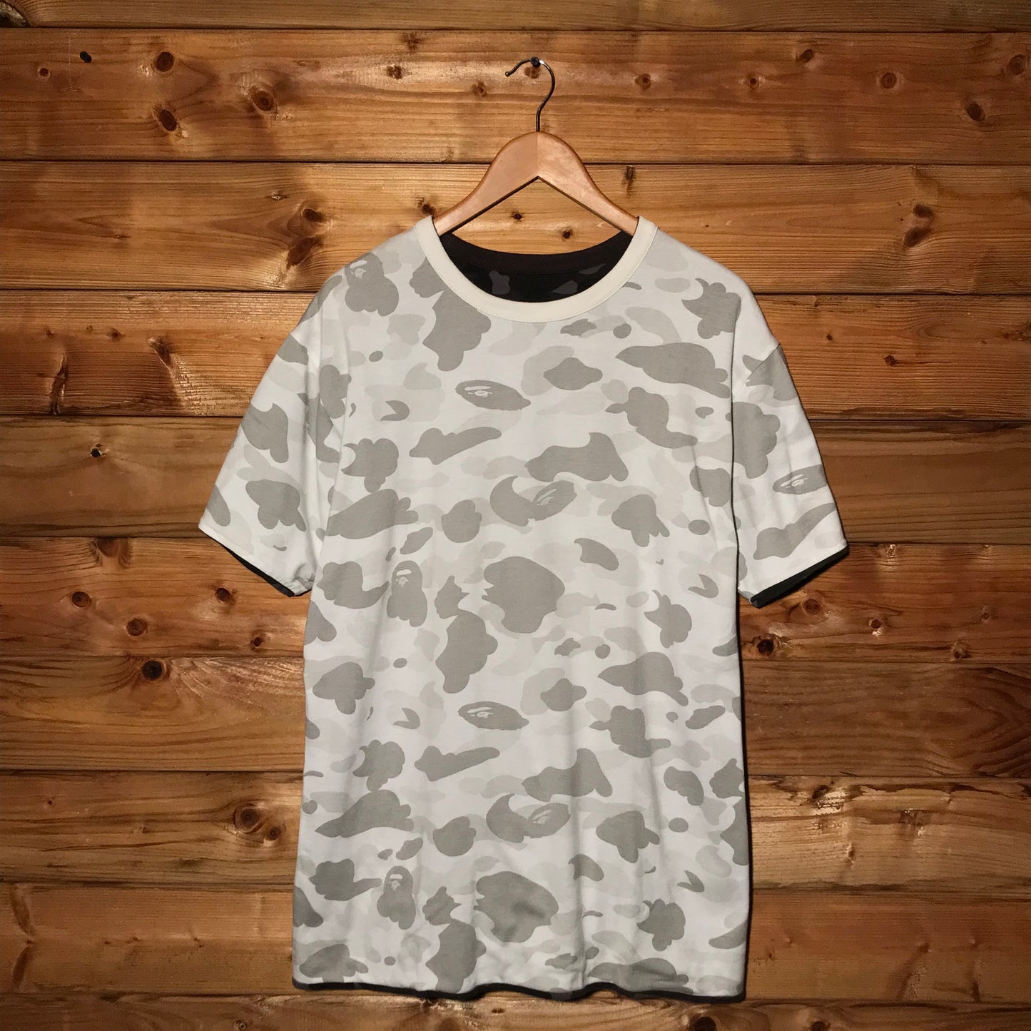 Bape, A Bathing Ape Monochrome Camo AOP Reversible t shirt