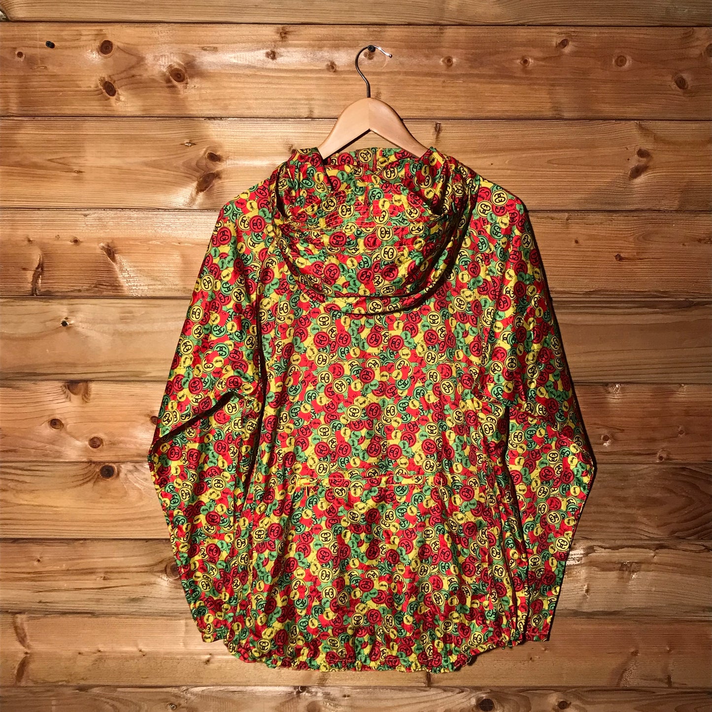 Stüssy Rasta Dollar Link Logo AOP windbreaker jacket