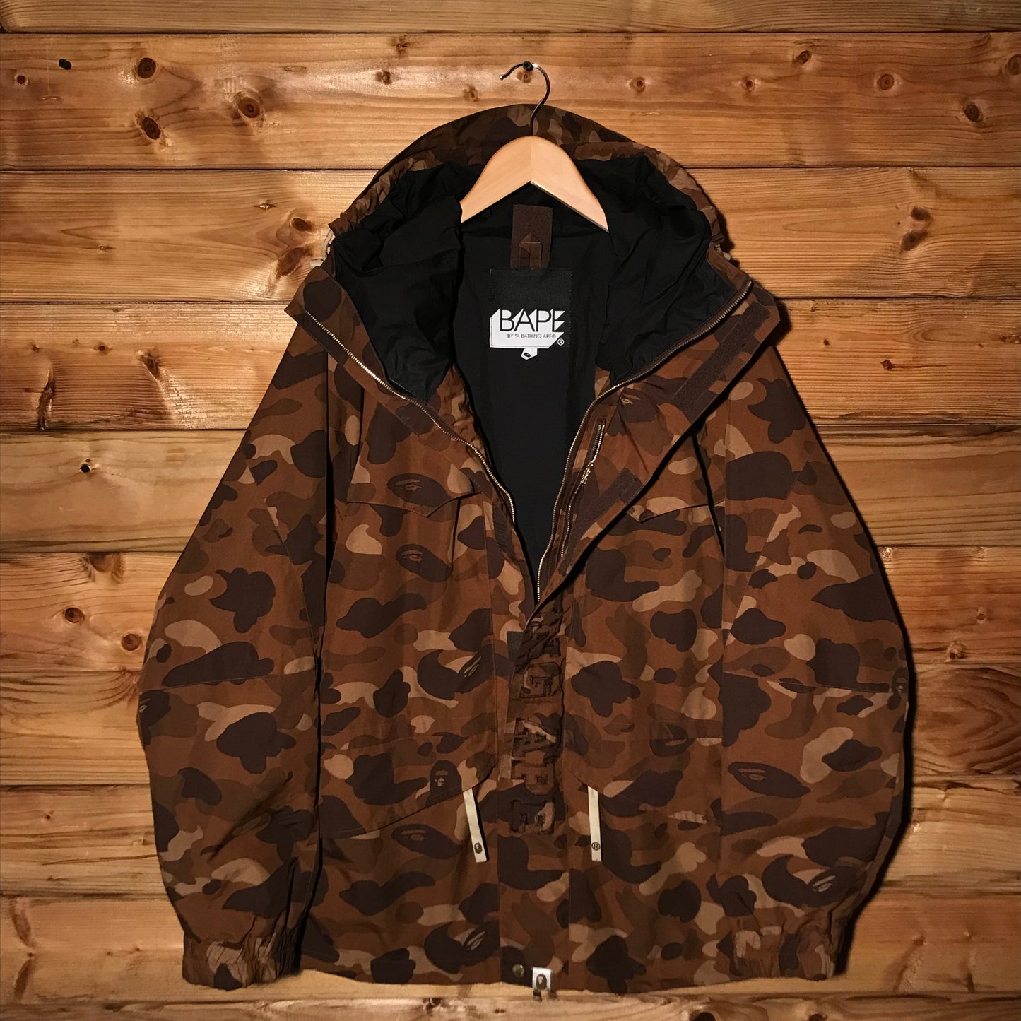 Bape, A Bathing Ape Brown Camo AOP Ski jacket