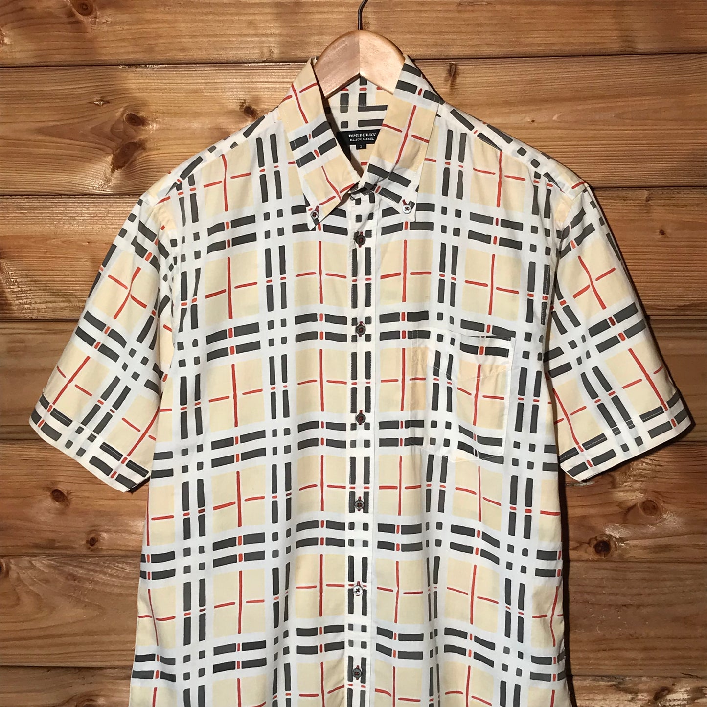 Burberry Black Label Nova Check Pattern short sleeve button up shirt